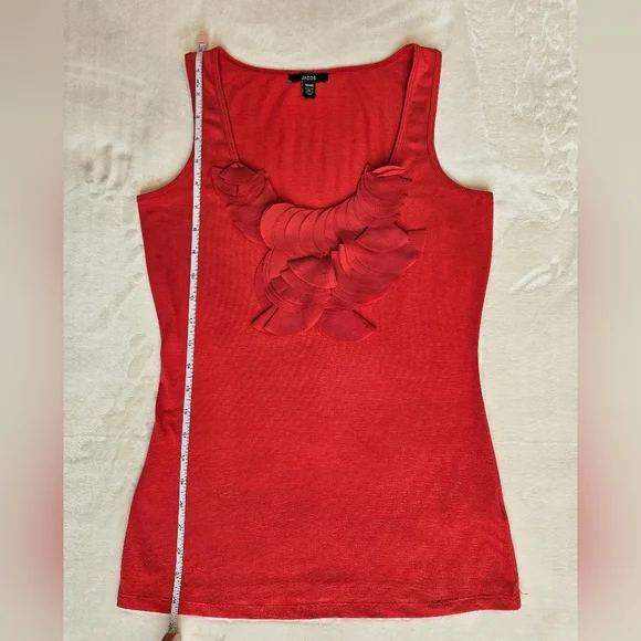 Jacob Red Tank Top with Ruffle Accent - Picture 3 of 8